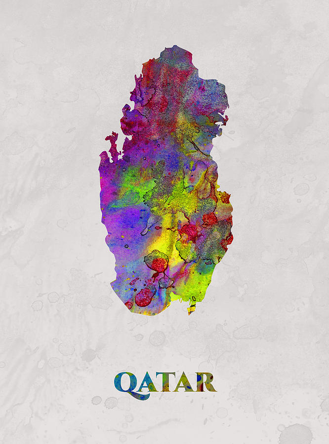 Qatar Map Artist Singh Mixed Media By Artguru Official Maps