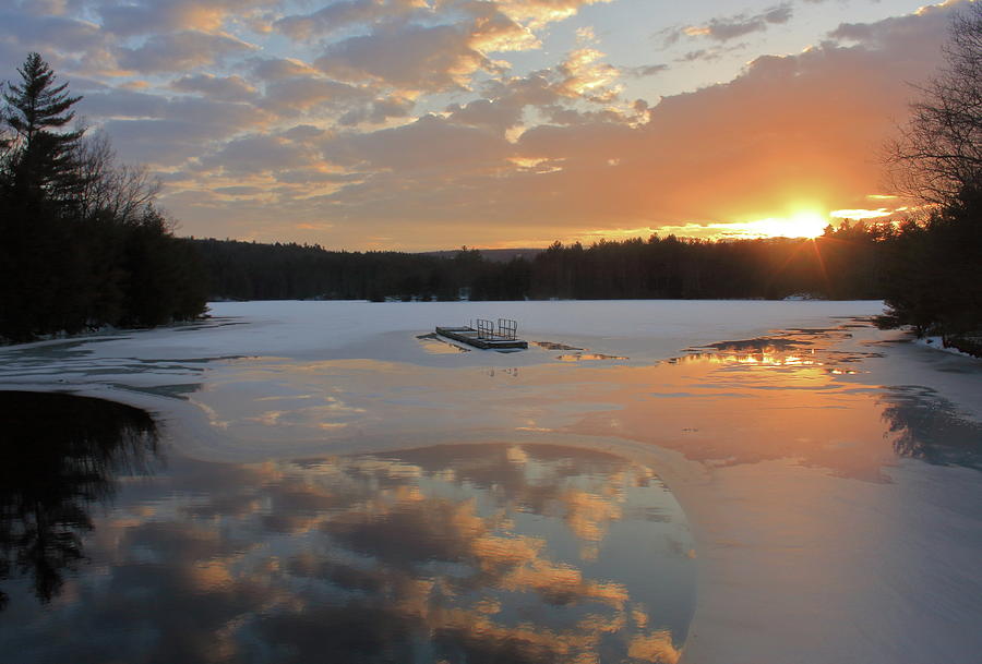 Quabbin Reservoir Winter Sunset Photograph