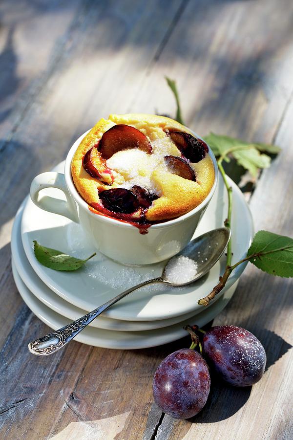 Quark Souffl With Plums, In A Cup Photograph by Fotos Mit Geschmack