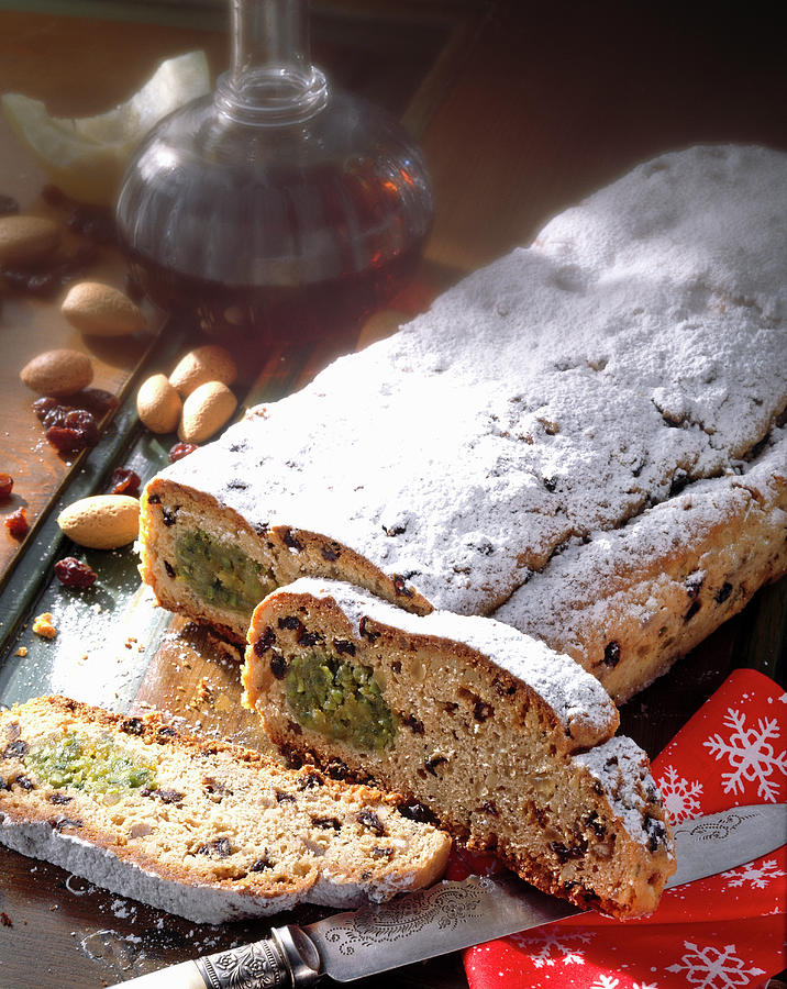 Quark Stollen With A Pistachio And Marzipan Filling Photograph by Teubner Foodfoto