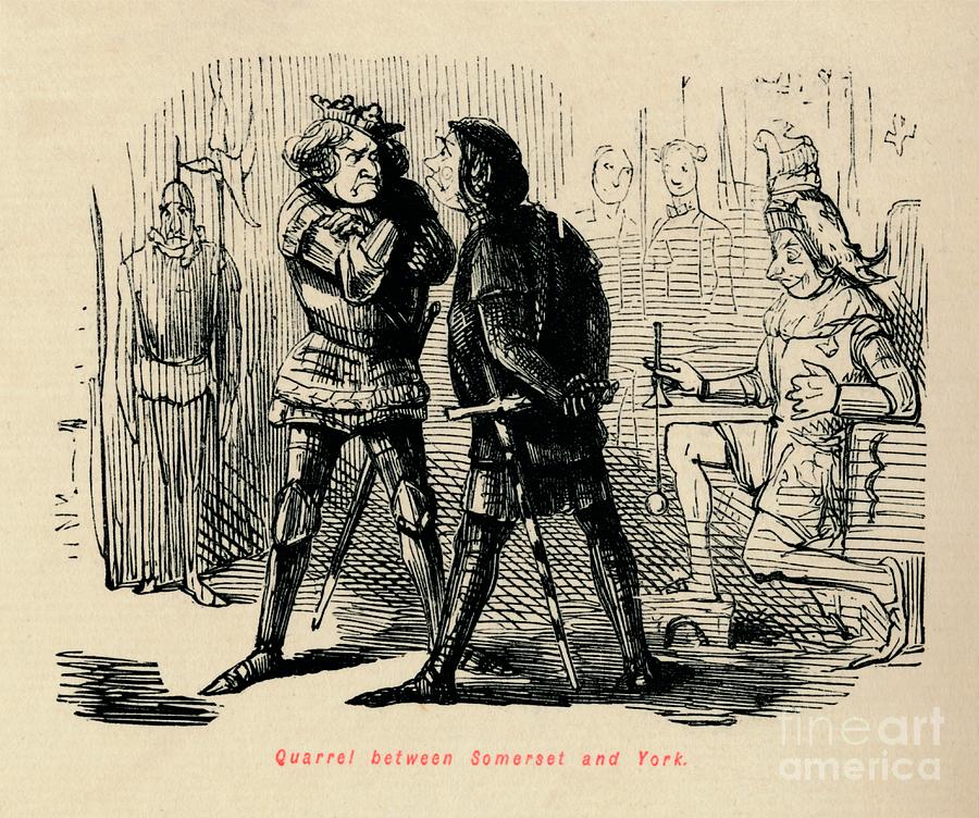 Quarrel Between Somerset And York Drawing by Print Collector