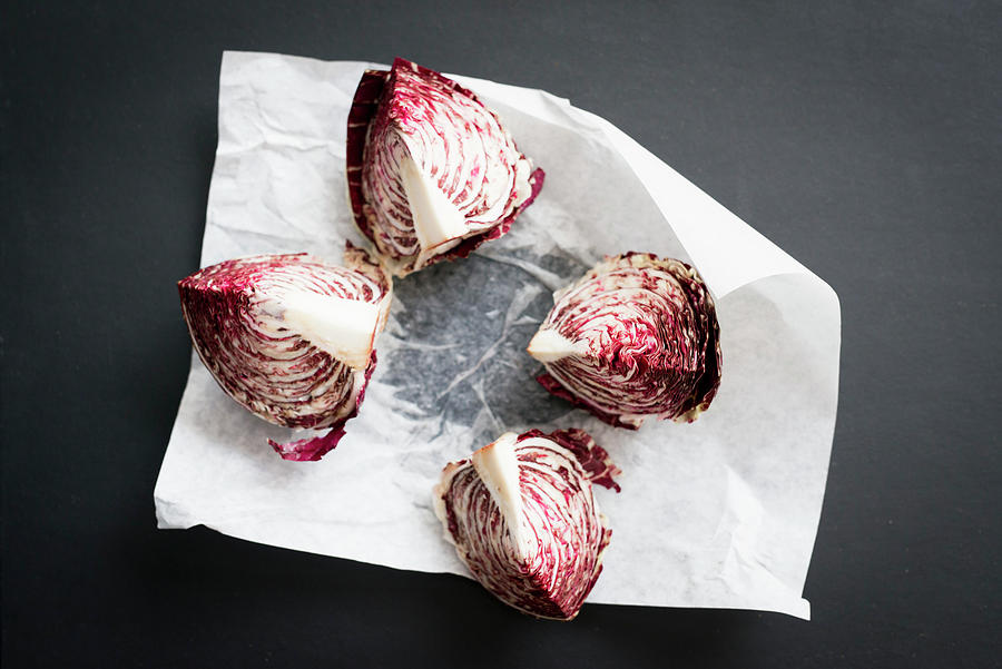 Quartered Radicchio, On Paper Photograph by Manuela Rther