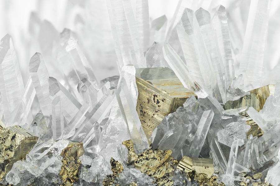 Quartz And Pyrite, Close Photograph by Mark Windom
