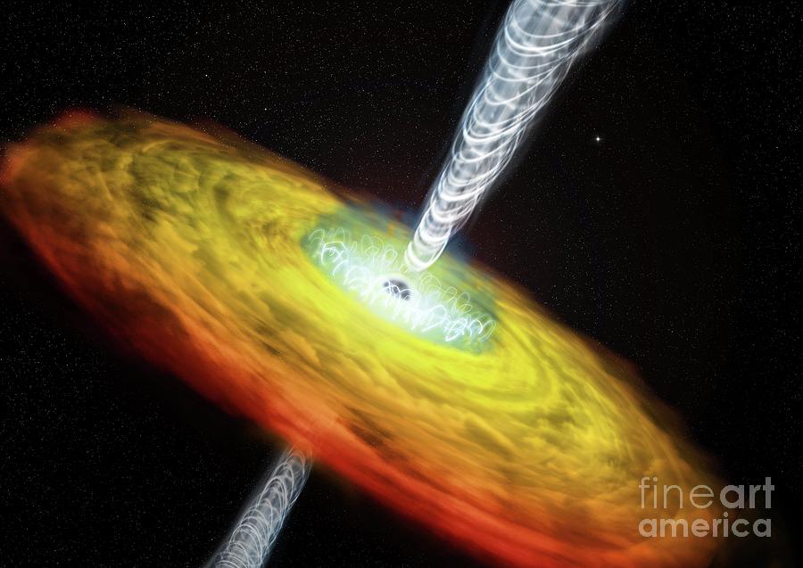 Quasar Emission And Magnetic Field Photograph by Nasa/cxc/m.weiss/science Photo Library