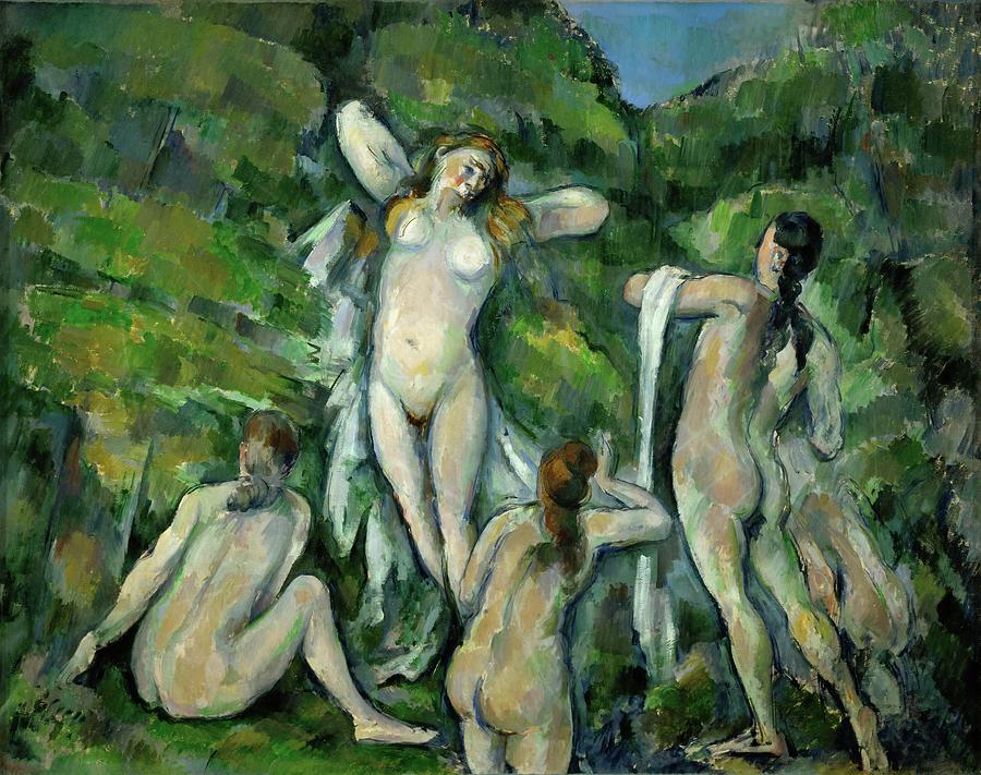 Paul Cezanne Painting - Quatre baigneuses-four bathers, 1888-90 Canvas, 72 x 92 cm N. R. 667. by Paul Cezanne -1839-1906-