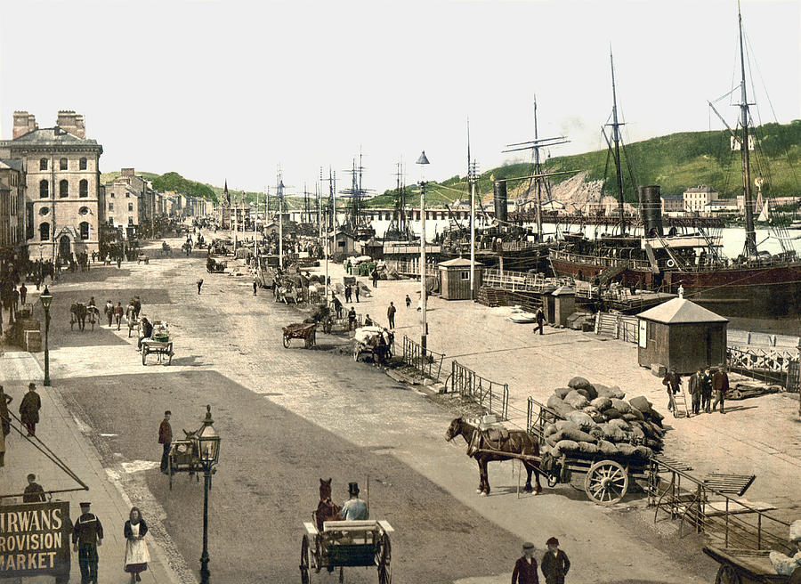 Quays of Waterford - Ireland - 1890s Photograph by War Is Hell Store