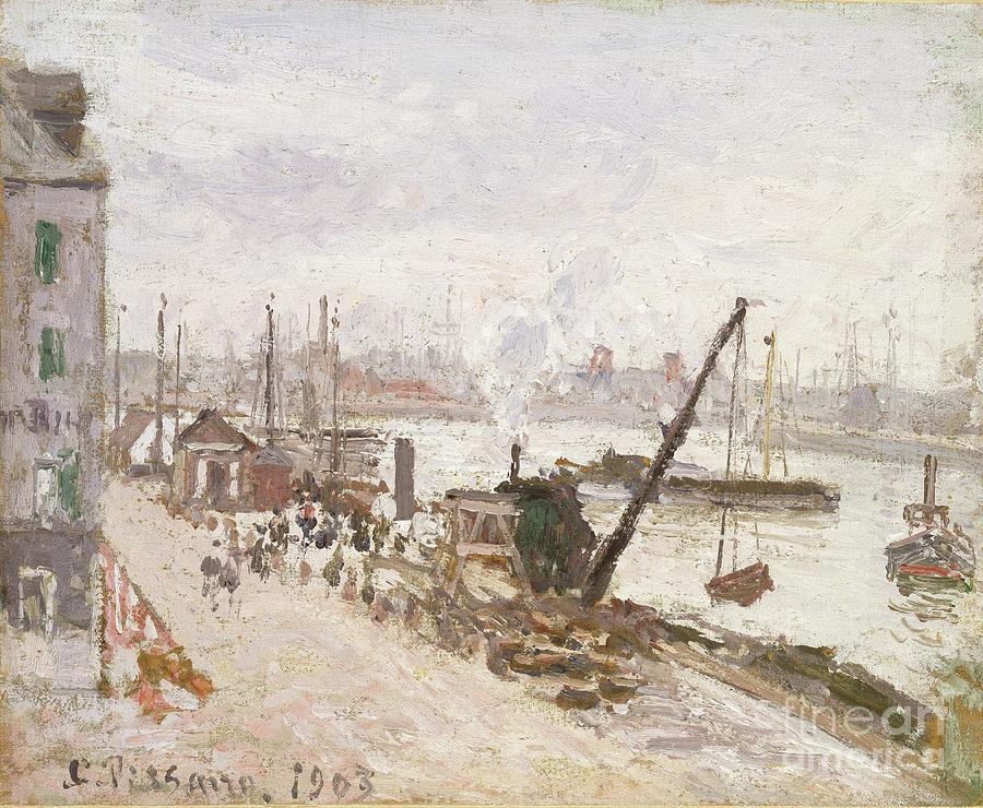 Quayside At Le Havre Drawing by Heritage Images