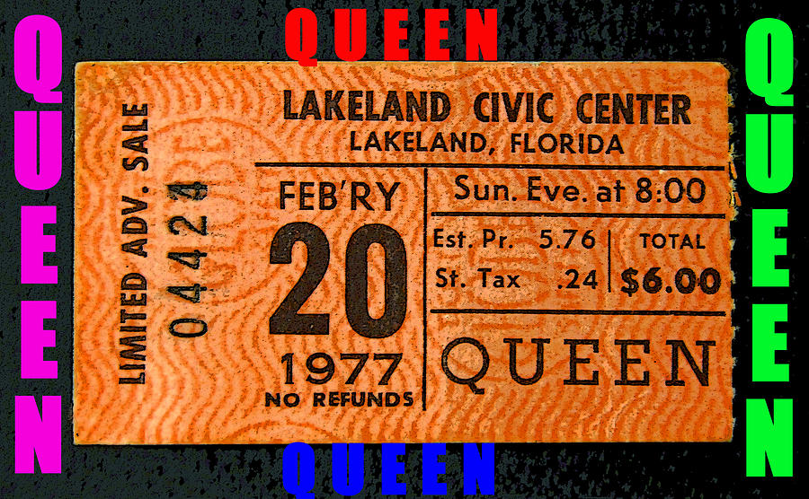 Queen 1977 rock concert ticket Photograph by David Lee Thompson Fine