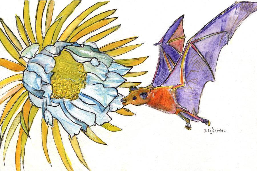 Bat Painting - Queen And King Of The Night by Ed Tajchman Bat Painting - Queen And King Of The Night by Ed Tajchman