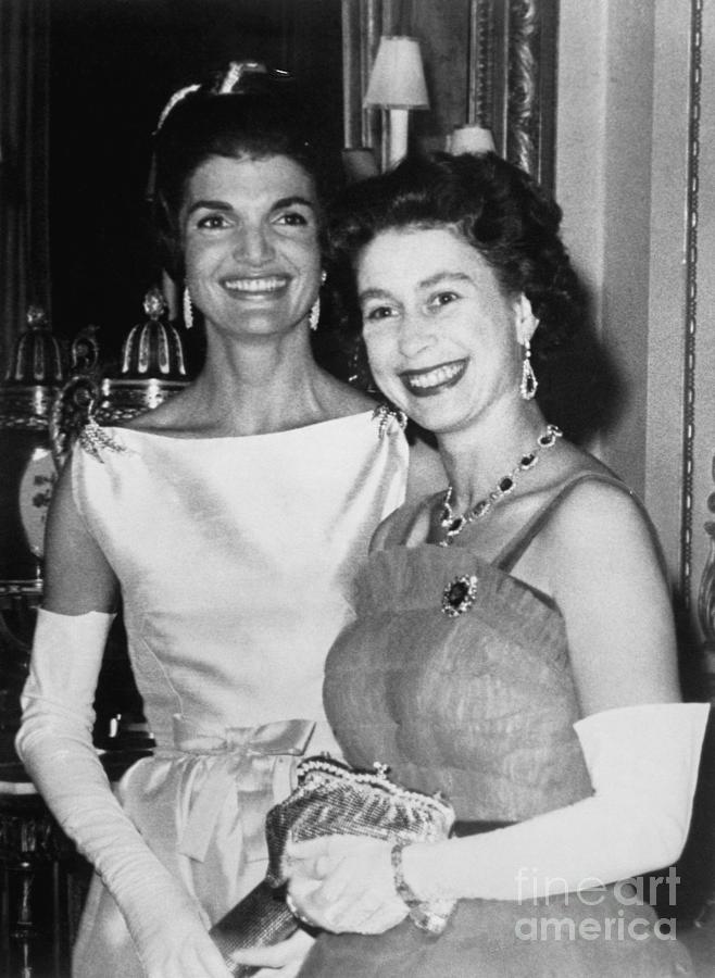 Queen Elizabeth And Jacqueline Kennedy Photograph by Bettmann