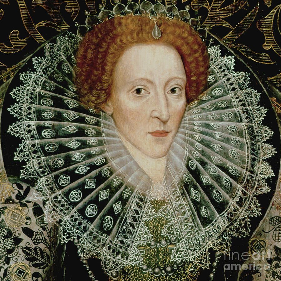 Queen Elizabeth I, detail Painting by John the Younger Bettes