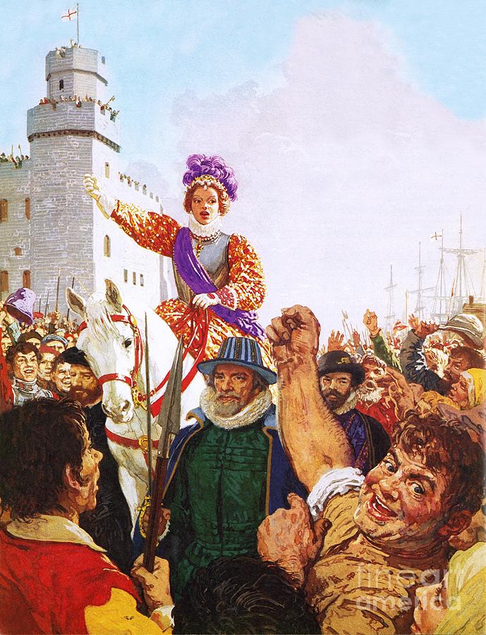 Queen Elizabeth I Making Her Armada Speech Painting by Cl Doughty
