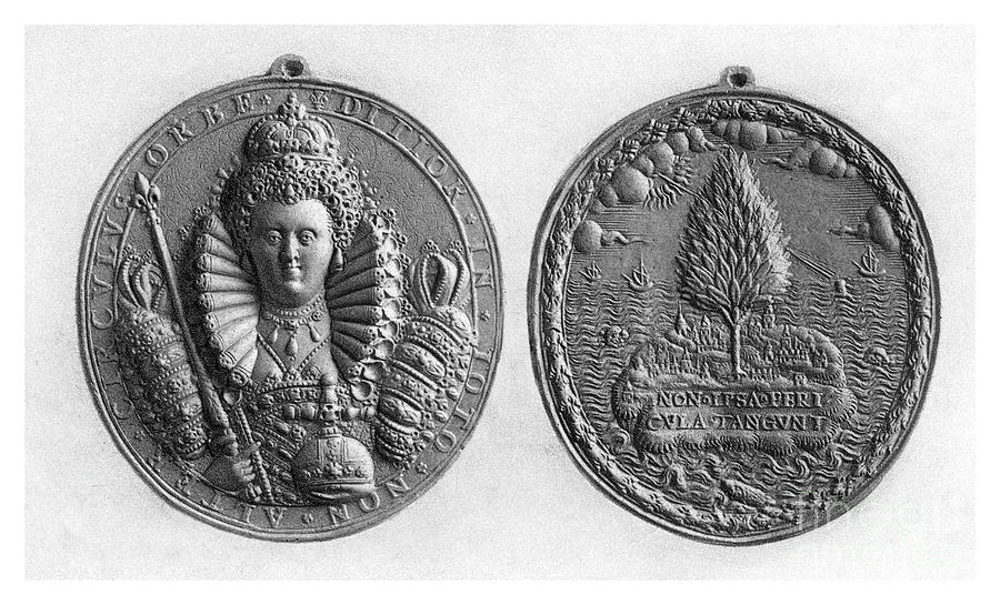 Queen Elizabeth I Medal, 16th Century Drawing by Print Collector