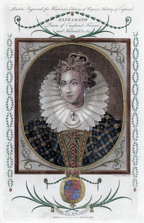 Queen Elizabeth Of England, 1784.artist Drawing by Print Collector
