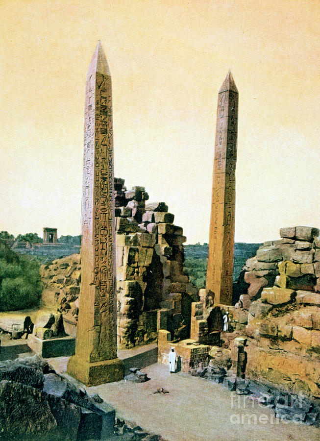 Queen Hatshepsut Obelisk, Temple Drawing by Print Collector