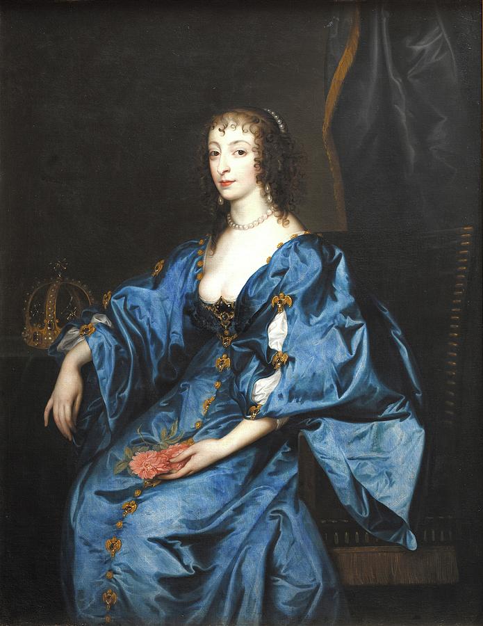 Queen Henrietta Maria Of England Painting by Anthony Van Dyck - Fine ...