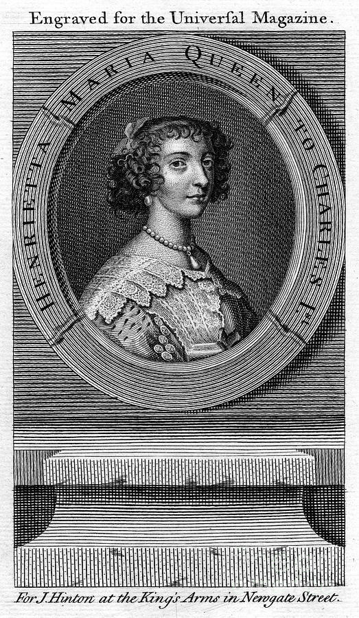 Queen Henrietta Maria, Queen Consort Drawing by Print Collector