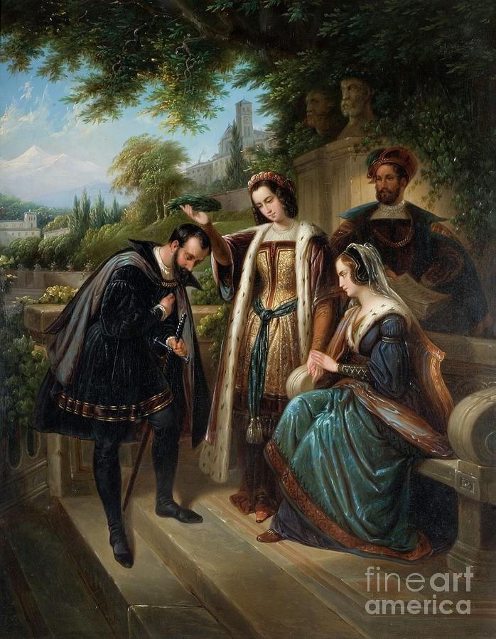 Queen Isabella And Columbus Painting by Henry Nelson Oneil