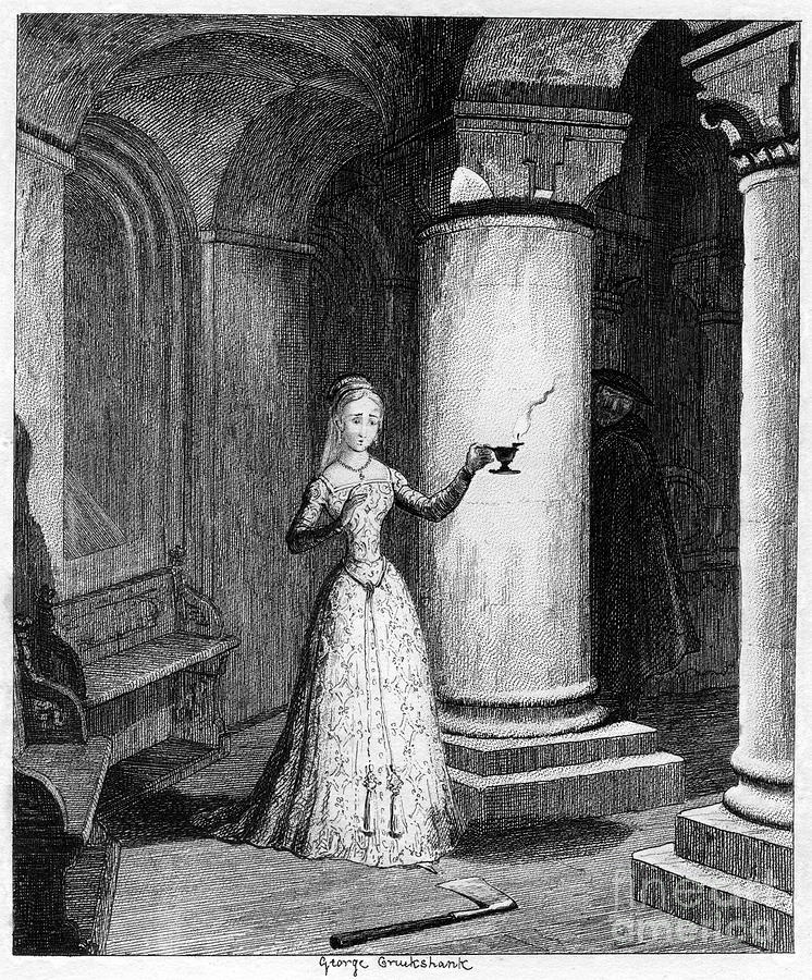 Queen Janes First Night In The Tower Drawing by Print Collector