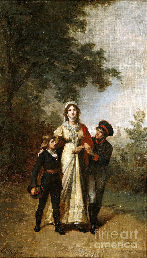Queen Luise With Her Sons In Luisenwahl Drawing by Heritage Images