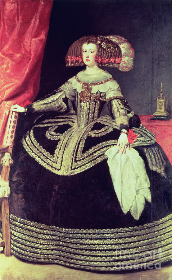 Queen Mariana Of Austria Painting by Diego Rodriguez De Silva Y ...
