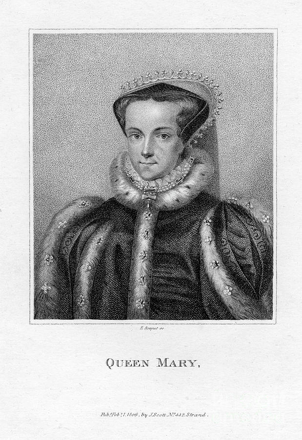 Queen Mary I Of England, 1806.artist E Drawing by Print Collector