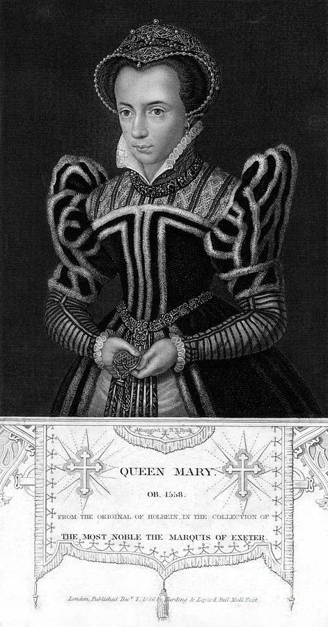 Queen Mary I Of England, 1836.artist Drawing by Print Collector