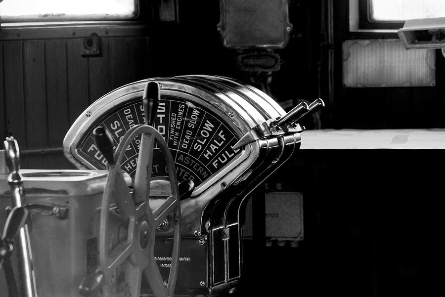 Queen Mary Luxury Liner Engine room view of the Speed Control th Photograph by Doc Braham
