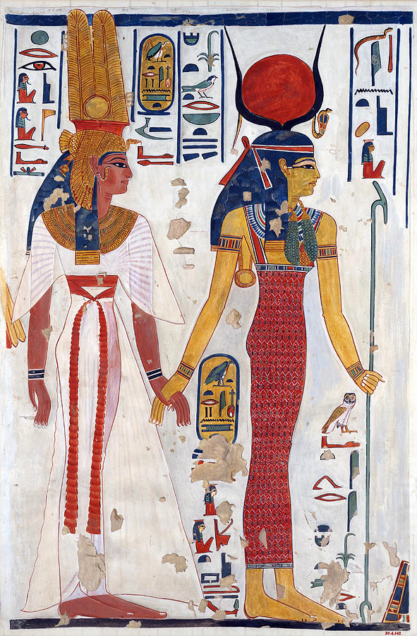 Queen Nefertari Being Led By Isis Painting by Science Source