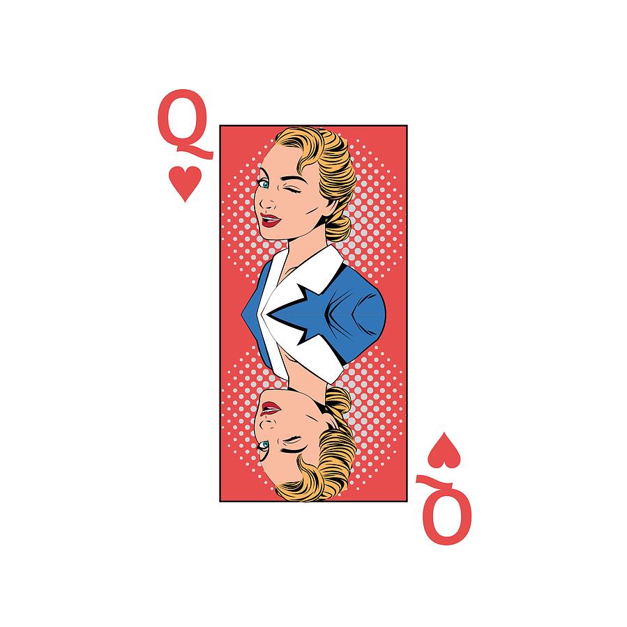 Queen Pop Art Playing Card Digital Art by Carlos V