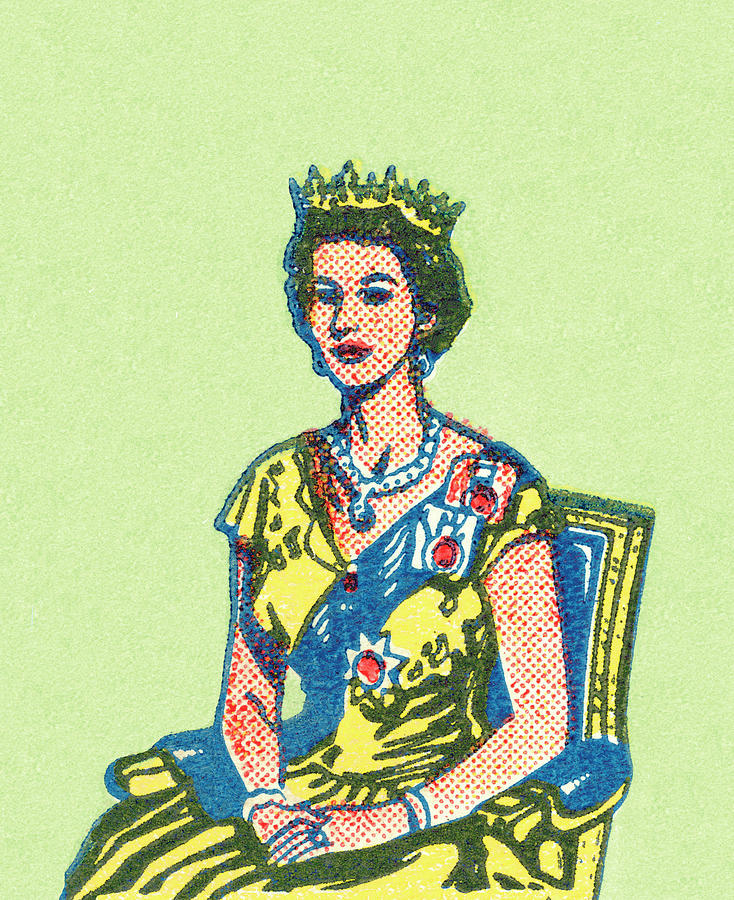 Queen Drawing - Queen Sitting in Chair by CSA Images
