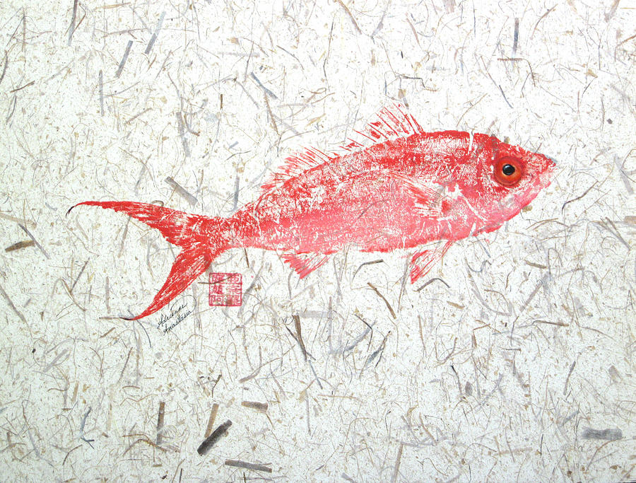 Queen Snapper on Textured Background Painting by Adrienne Dye