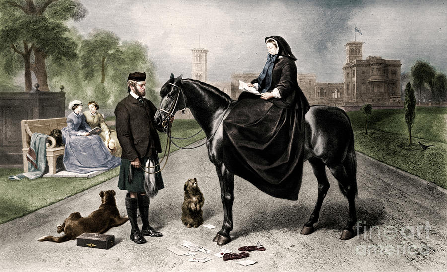 Queen Victoria At Osborne House 1865 Drawing by Print Collector