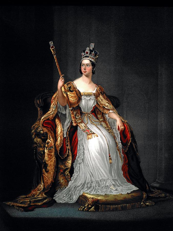 Queen Victoria in her coronation robes 1837 from Jubilee book of Queen ...