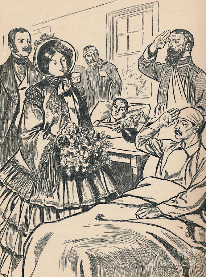 Queen Victoria Visits Her Wounded Drawing by Print Collector