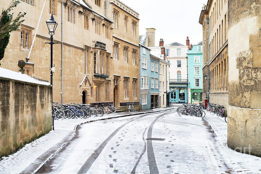 Queens Lane Oxford in Winter Photograph by Tim Gainey