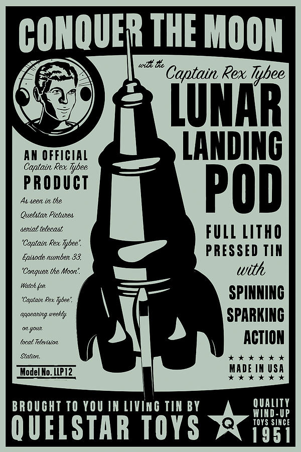Toy Digital Art - Quelstar Lunar Lander by John W. Golden