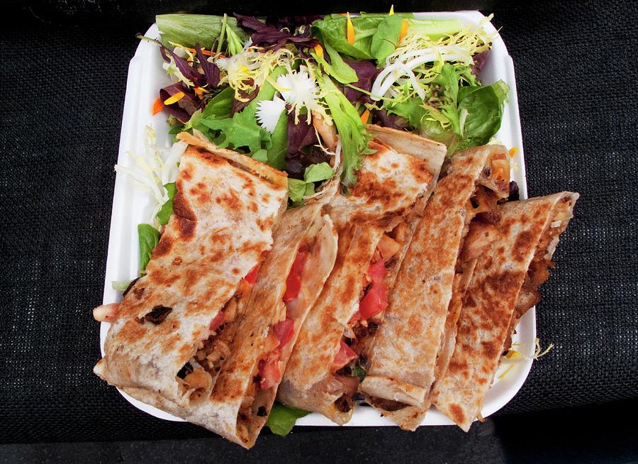 Quesadillas mexican Street Food In Los Angeles, Usa Photograph by William Boch