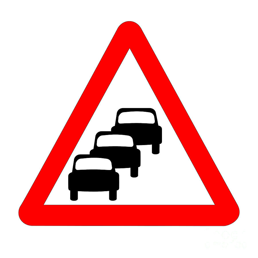 Queuing Traffic Sign Isolated Digital Art by Bigalbaloo Stock | Pixels