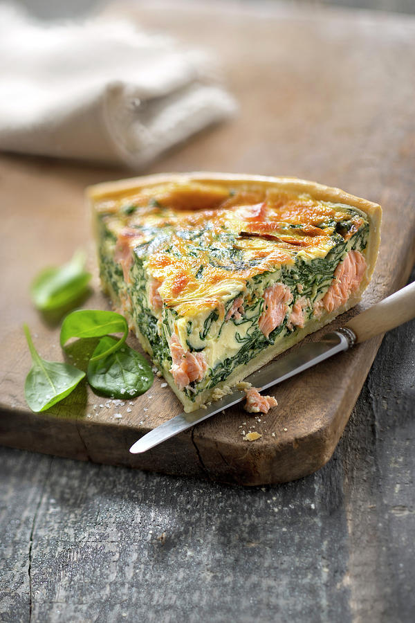 Quiche epinardsaumon Salmonspinach Quiche Photograph by Studio