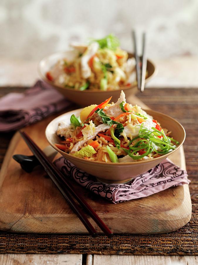 Quick And Easy Chicken And Vegetables With Rice asia Photograph by Gareth Morgans