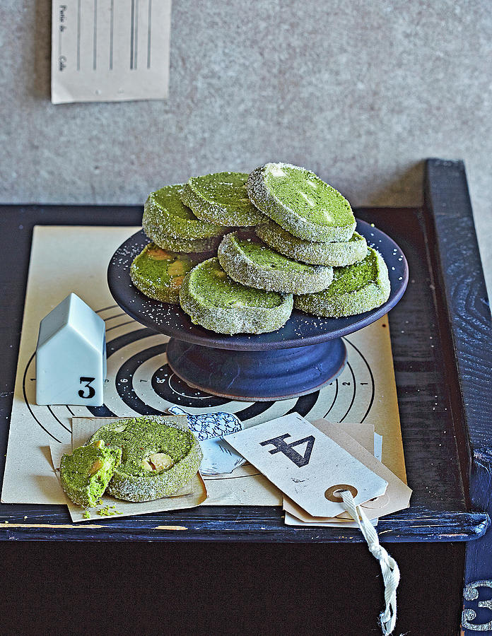 Quick And Easy Matcha Tea Cookies With White Chocolate For Christmas Photograph by Jalag / Julia Hoersch