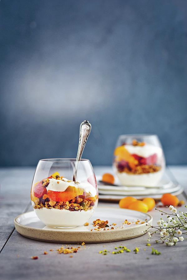 Quick And Easy Trifle With Citrus Fruits And Granola Photograph by Jalag / Catrin Moritz