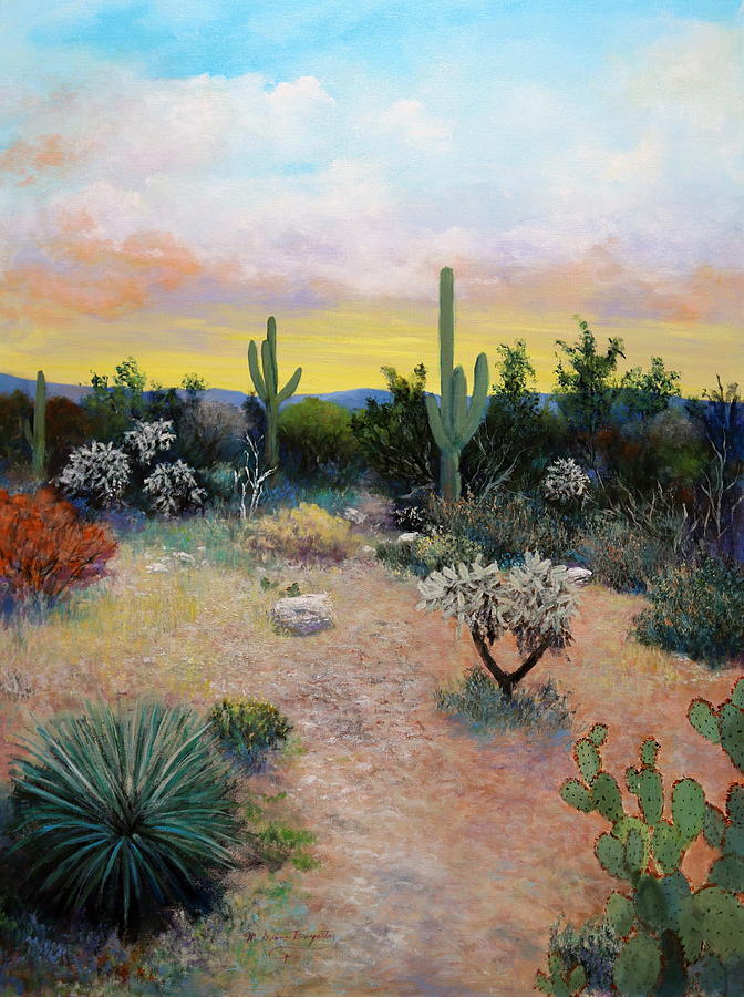 Quiet Desert Morning Painting by M Diane Bonaparte