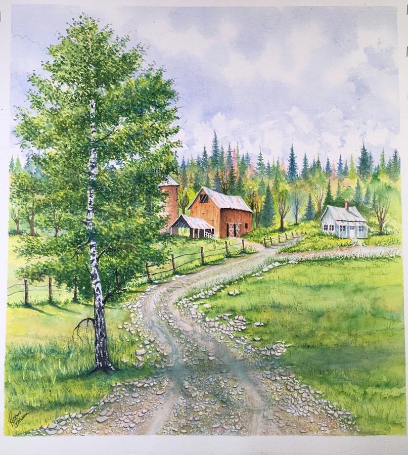 Quiet Farm Scene Painting by Richard Benson