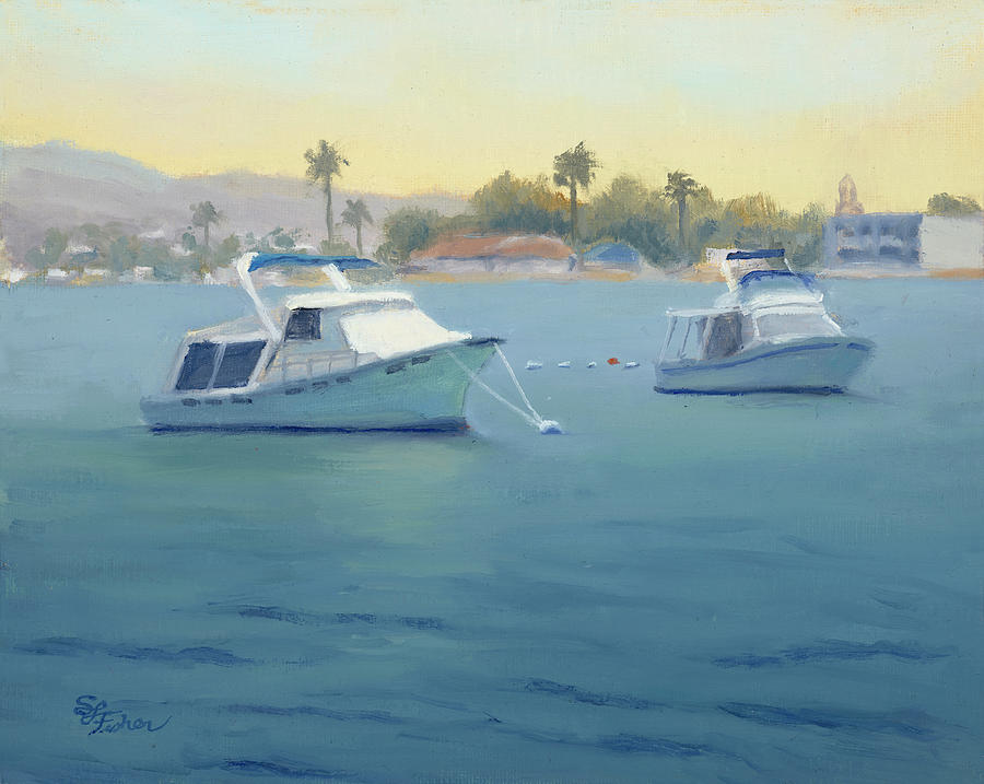 Quiet Harbor Painting by Sandy Fisher