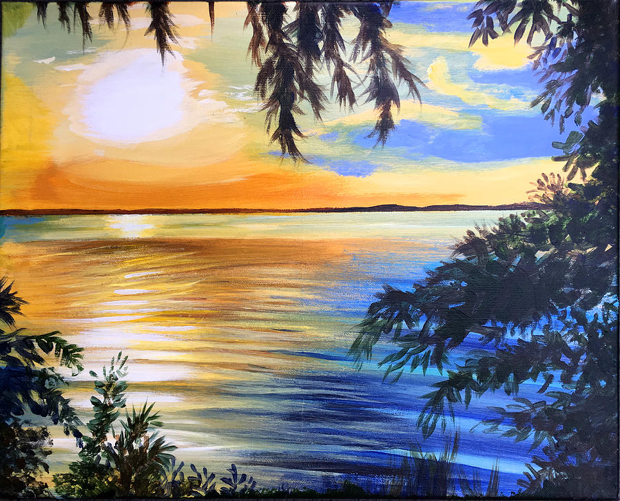 Quiet lake Painting by Robert Korhonen