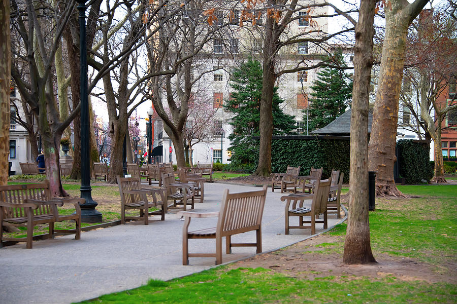 Quiet Morning in Rittenhouse Square Photograph by Bill Cannon