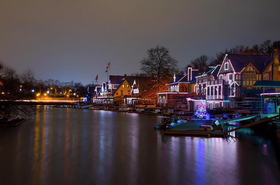 Quiet Night at Boathouse Row Photograph by Bill Cannon