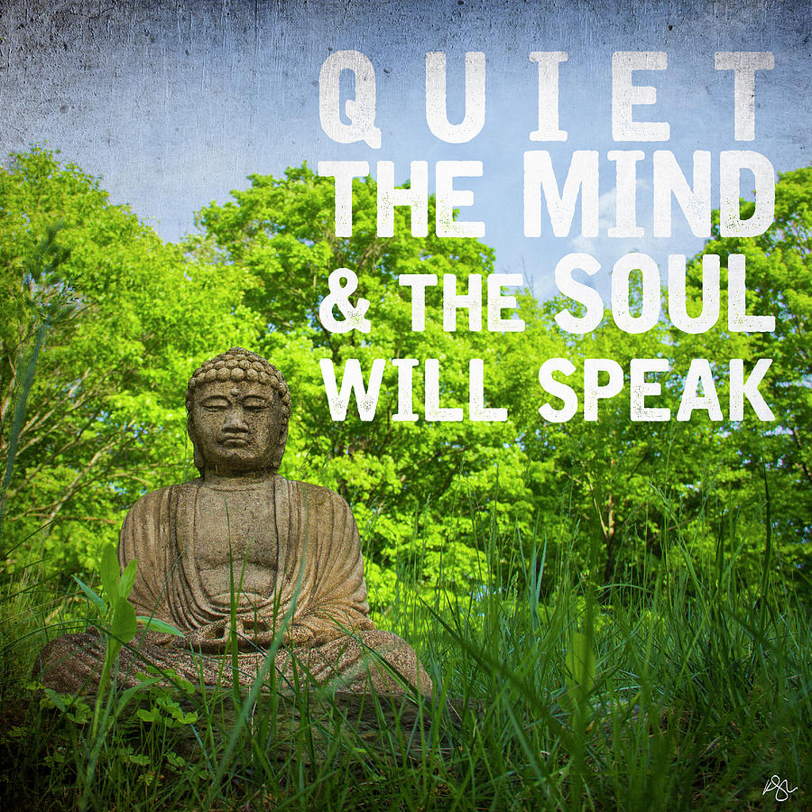 Buddha Mixed Media - Quiet The Mind by Kimberly Glover
